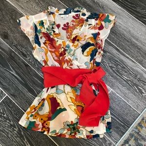 Anthropologie (brand Odille) silk wrap top
